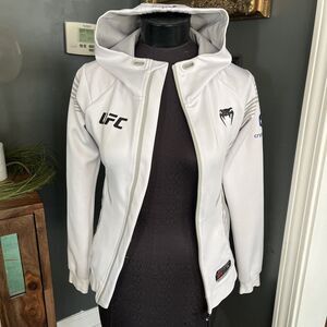 UFC Venum Authentic Fight Night Women’s Walkout Hoodie Jacket White Size XS